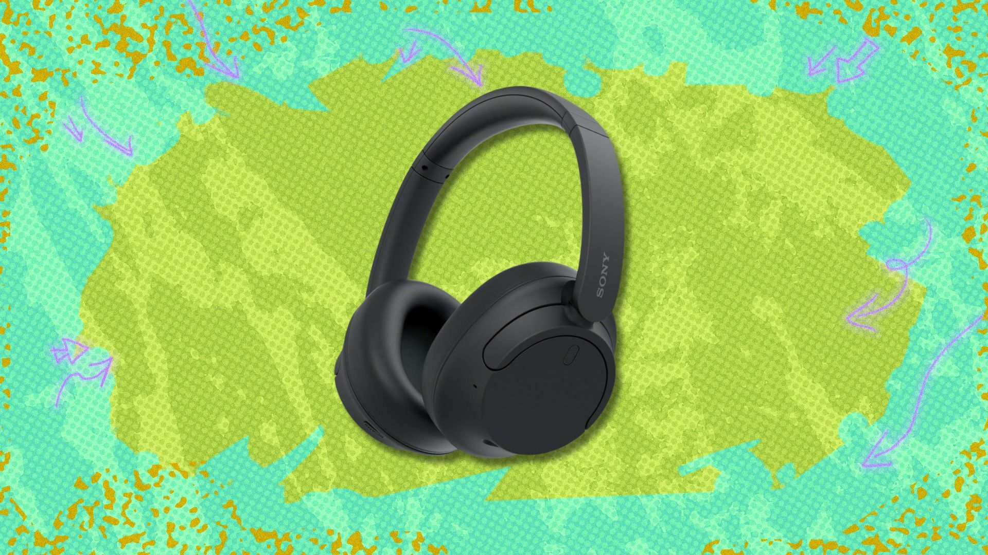 sony wh-ch720n headphones against a green patterned background