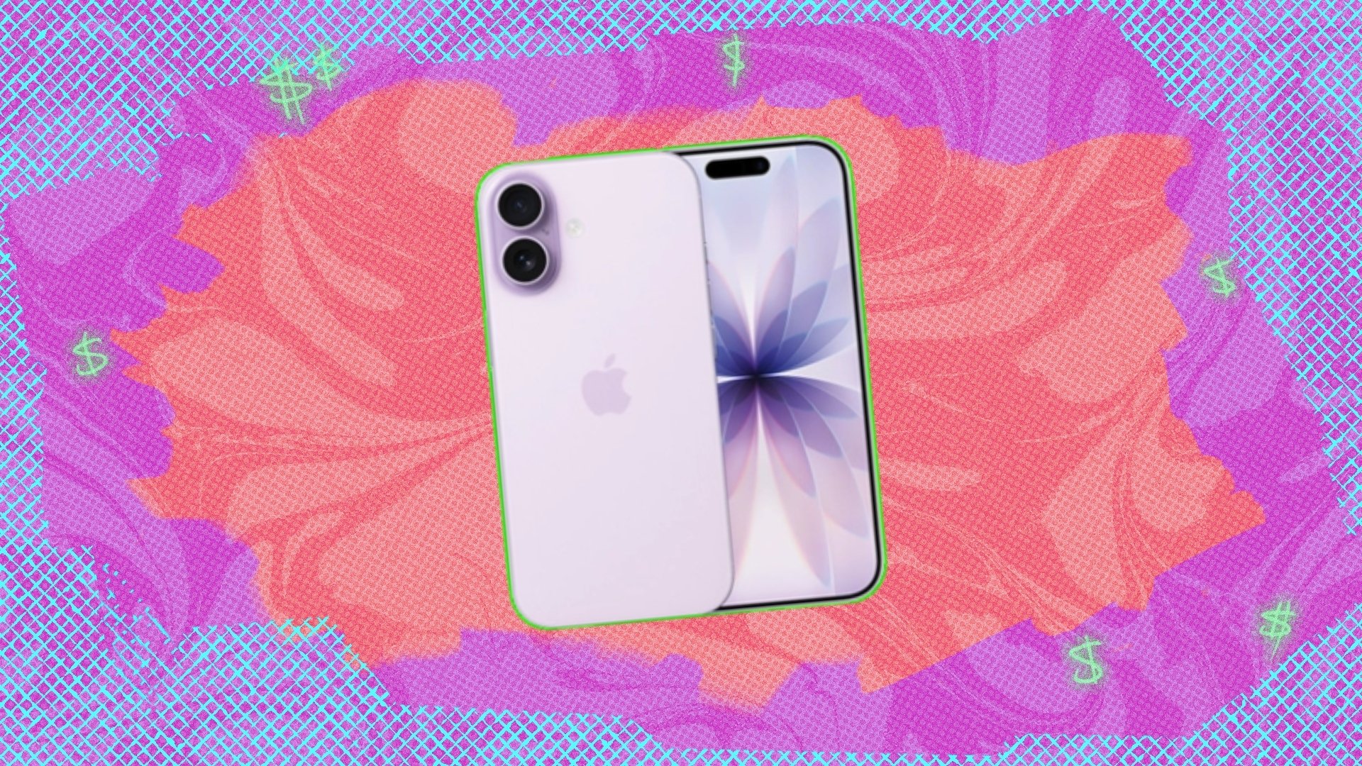 Apple iPhone 17 on Mashable background