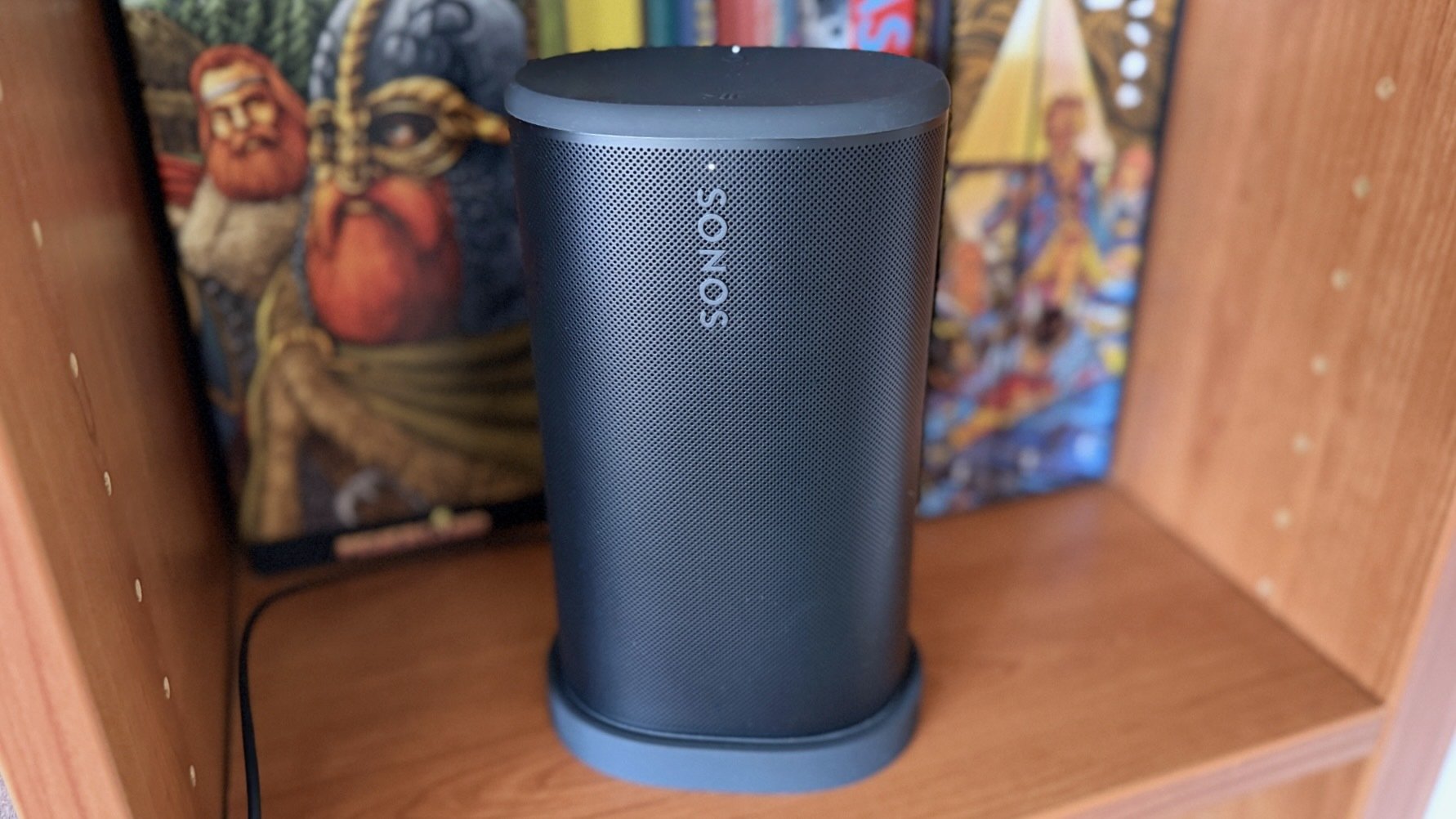 the new sonos play speaker on a shelf