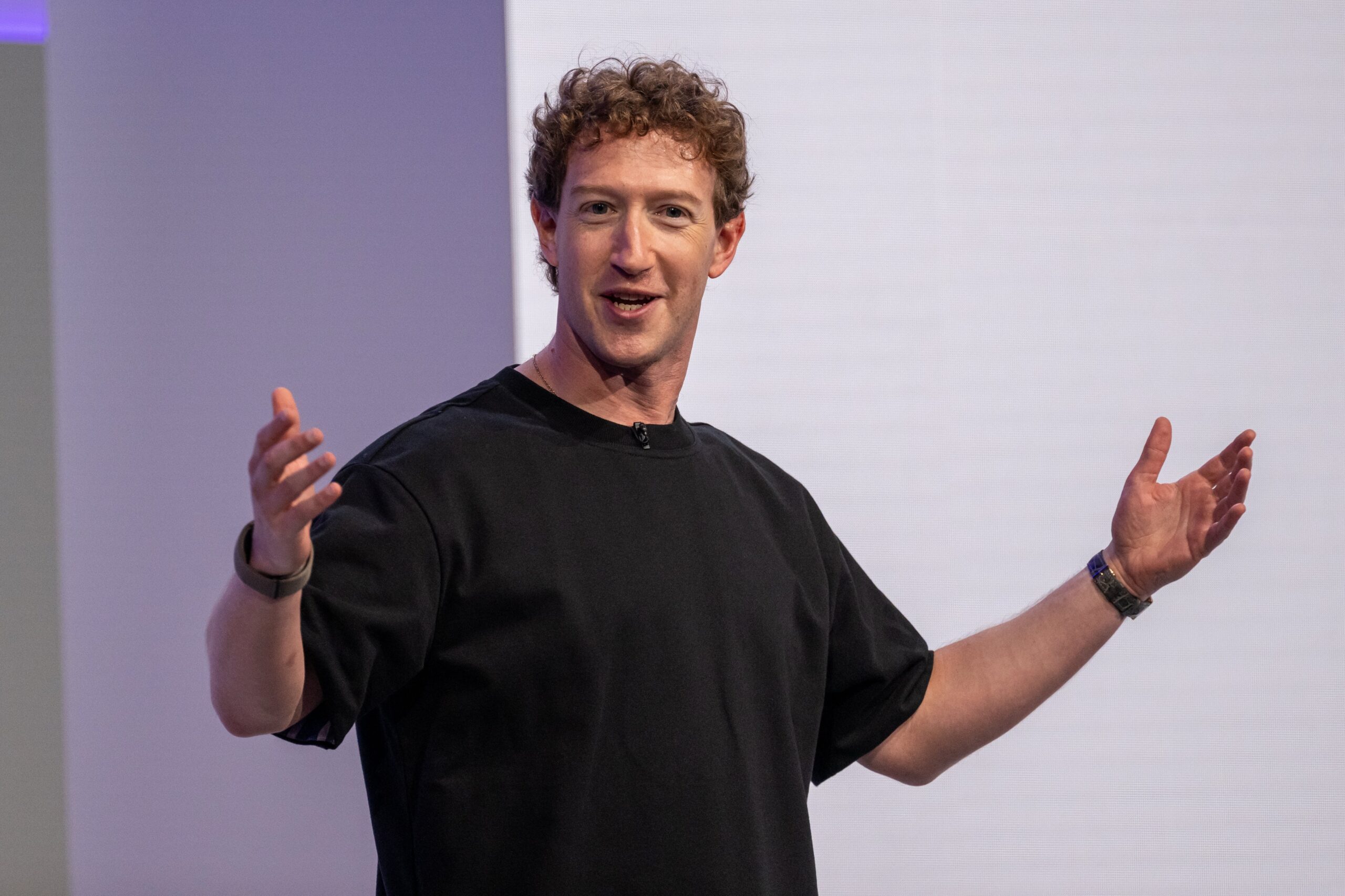 Mark Zuckerberg, chief executive officer of Meta Platforms Inc., during the Meta Connect event in Menlo Park, California, US, on Wednesday, Sept. 17, 2025