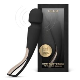 LELO SMART Wand 2 Medium Personal Wand Massager Tension Releasing Muscle and Body Massager, Waterproof Rechargeable Wand Vibrator, Personal Vibrator Wand for Her, Black