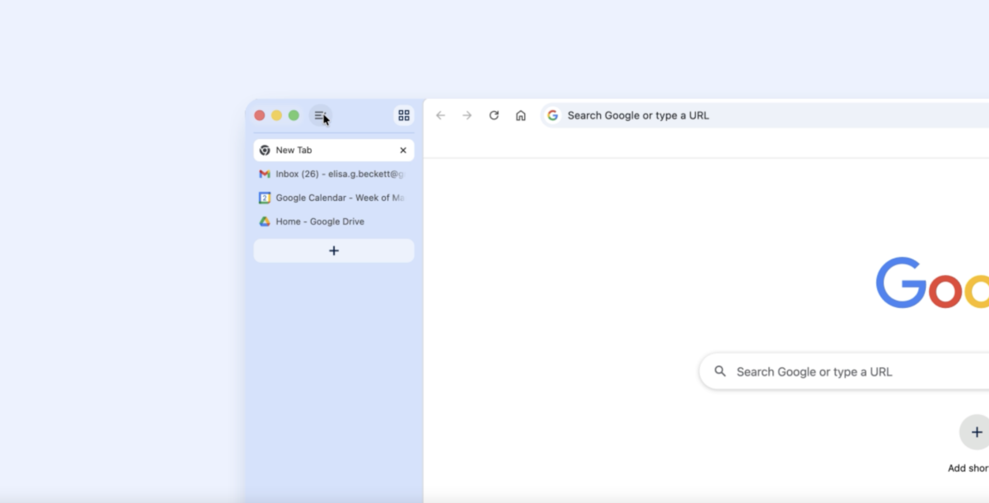 Google vertical tabs