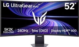 The 52-inch LG UltraGear evo G9 gaming monitor (52G930B) on a white background