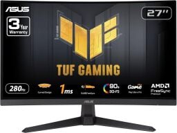 The 27-inch ASUS TUF Gaming 1080P Curved Monitor (VG27VQM1B) on a white background