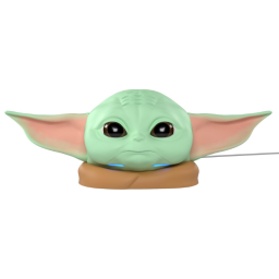 Grogu Echo Dot on white background