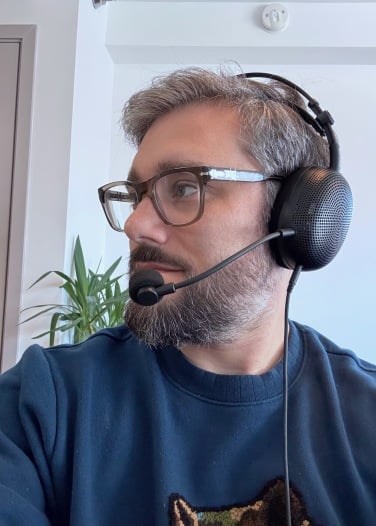 a man wearing sony h6 air gaming headset