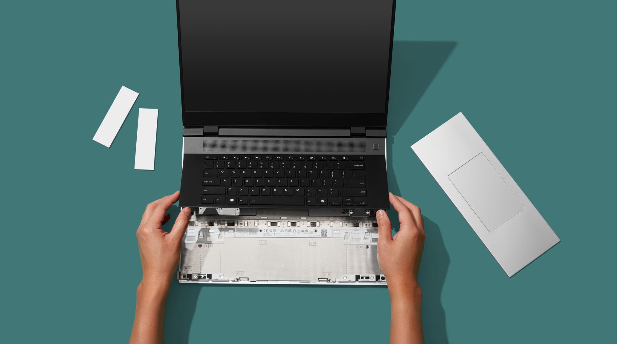 the framework laptop 16 with a one-piece touchpad and keyboard