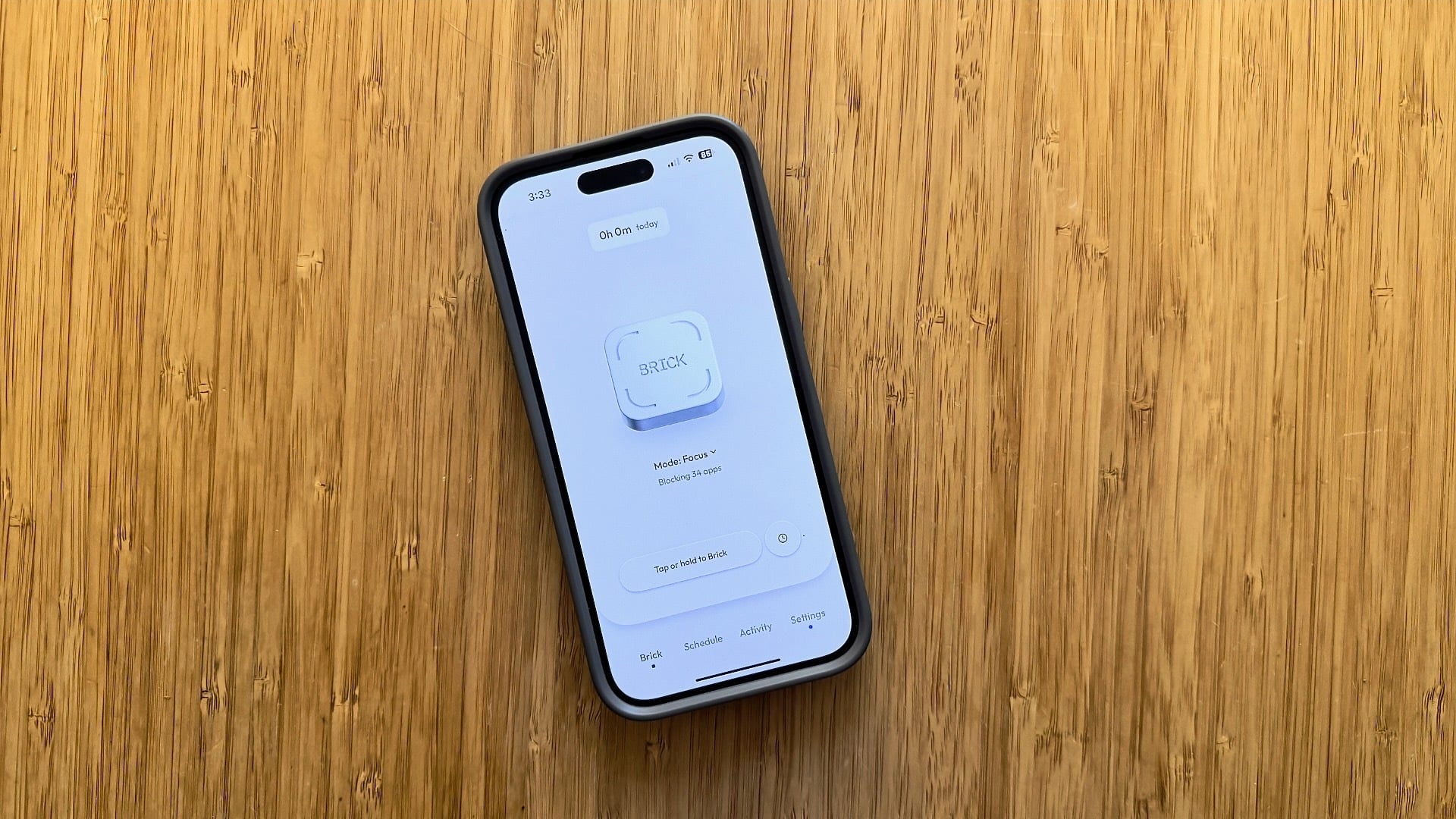 a phone showing the brick app