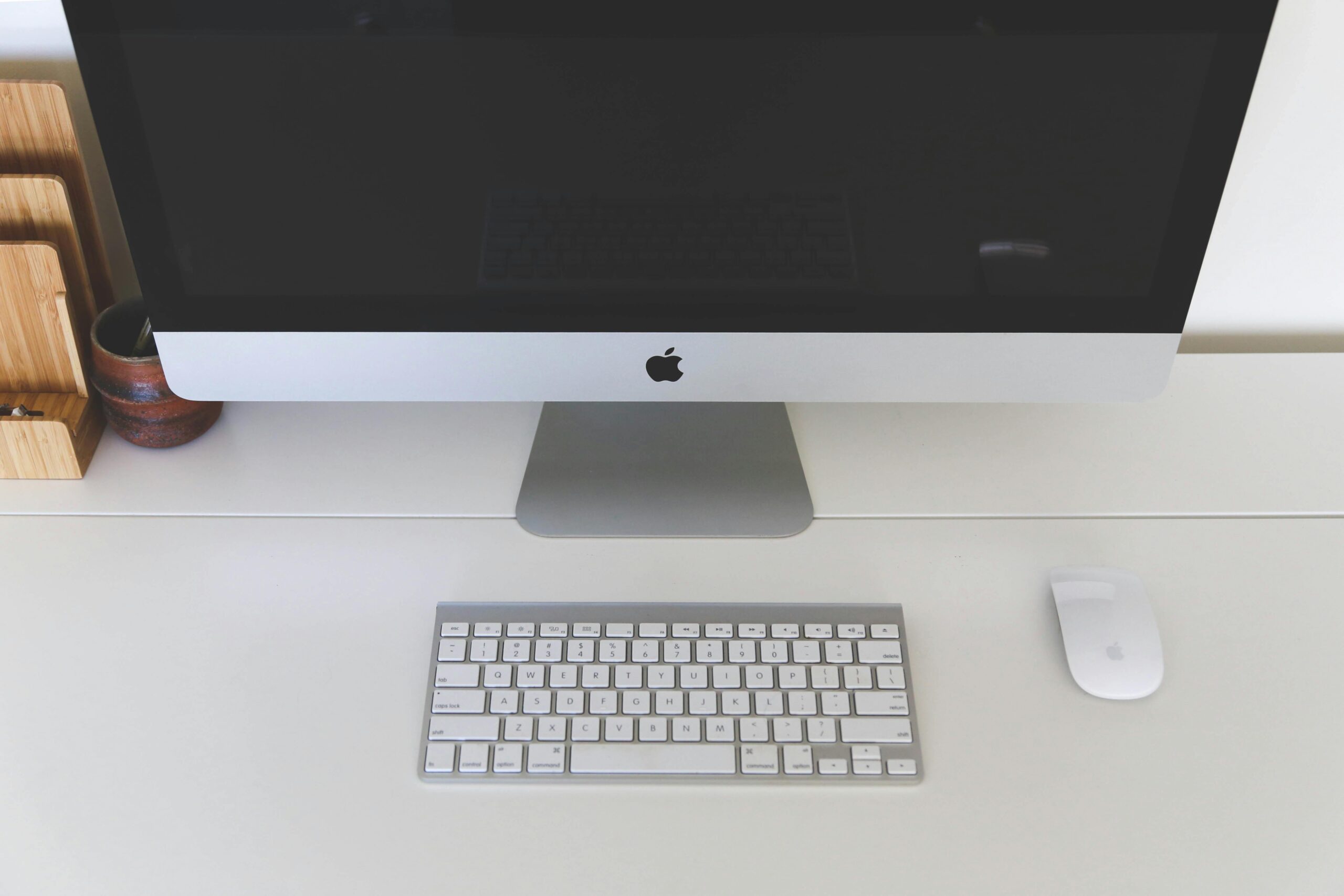 Mac on desk