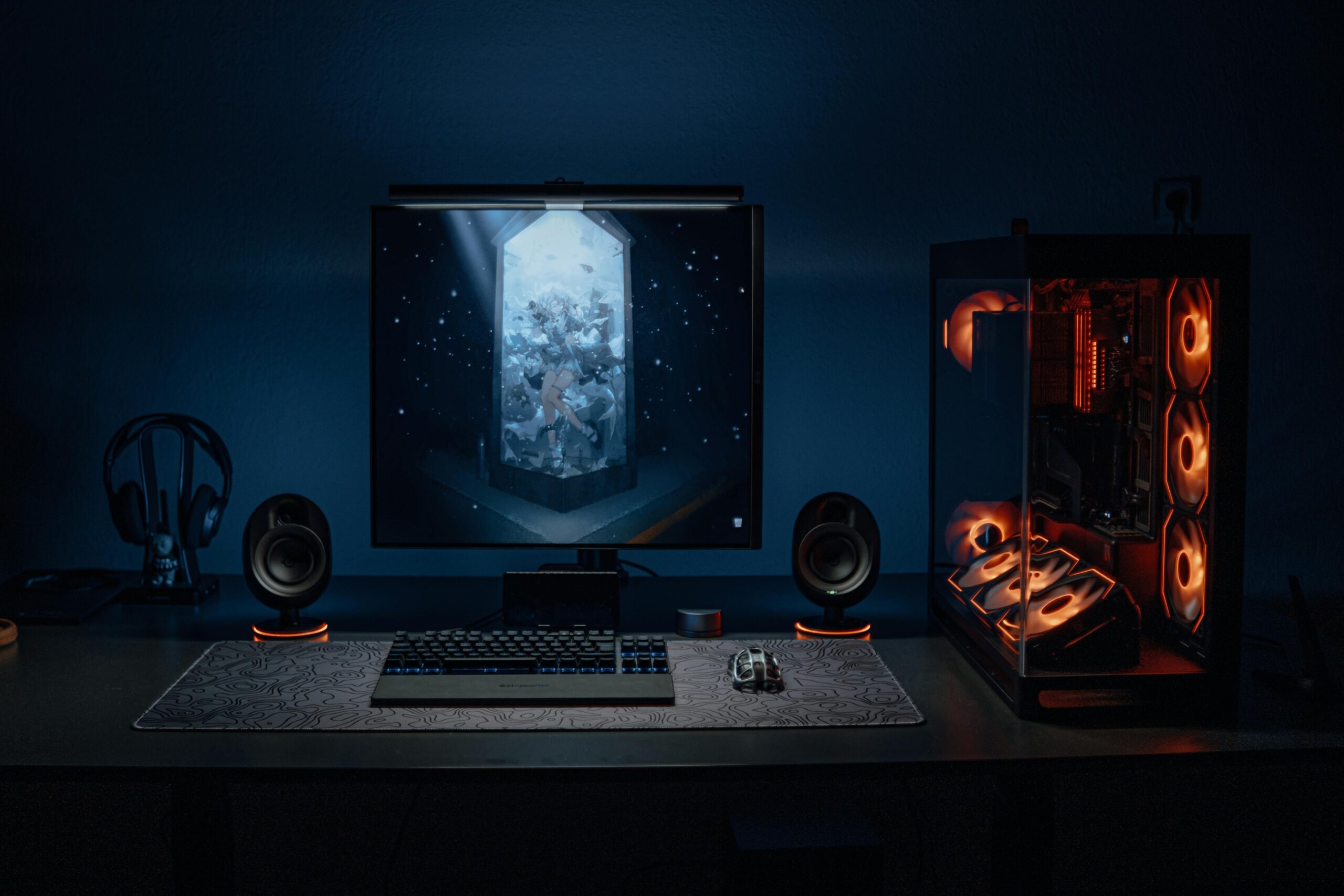 PC setup on desk