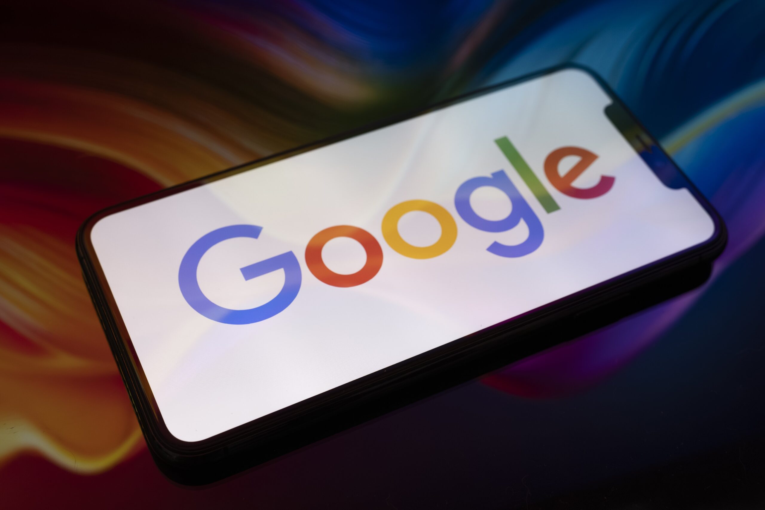 Google logo on mobile device