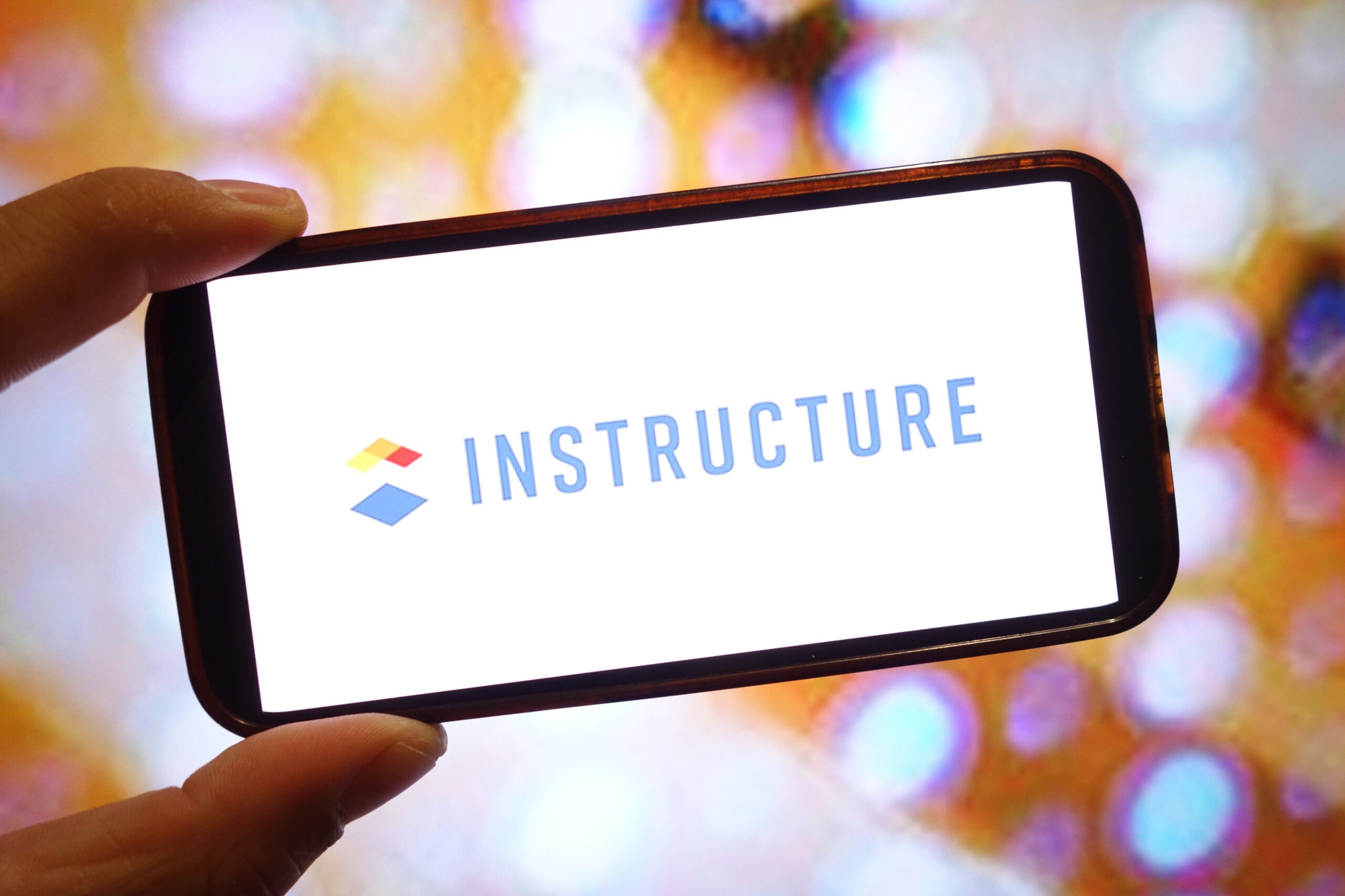 Instructure logo on mobile device