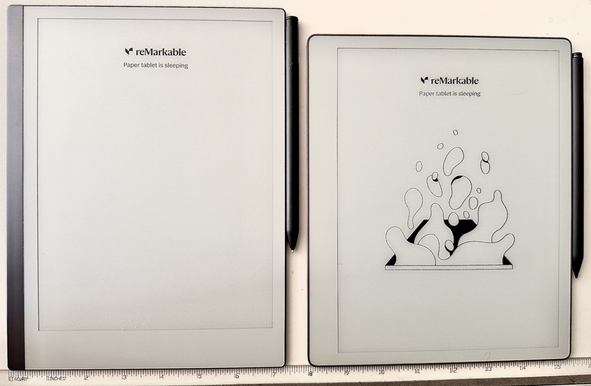 Two Remarkable tablets, the left one a bit taller.