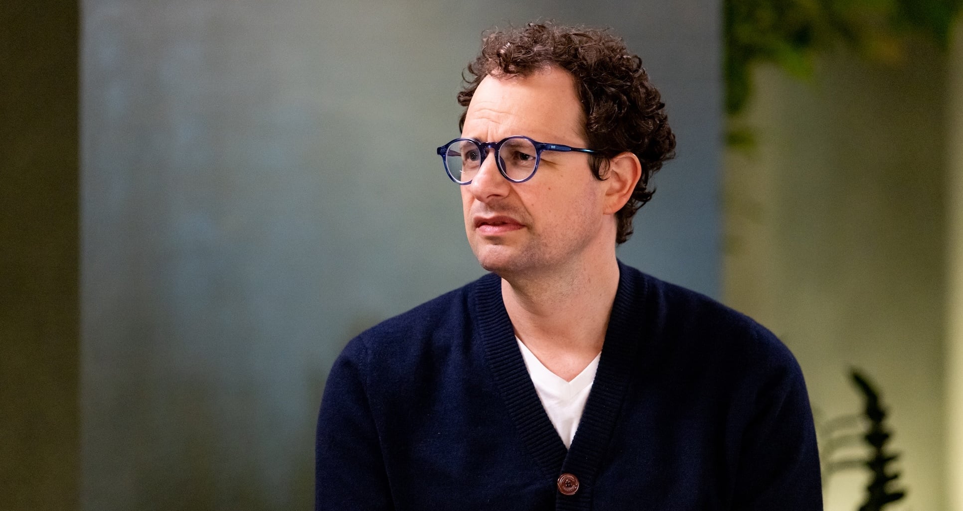 Dario Amodei, CEO of Anthropic, looking perplexed in an interview
