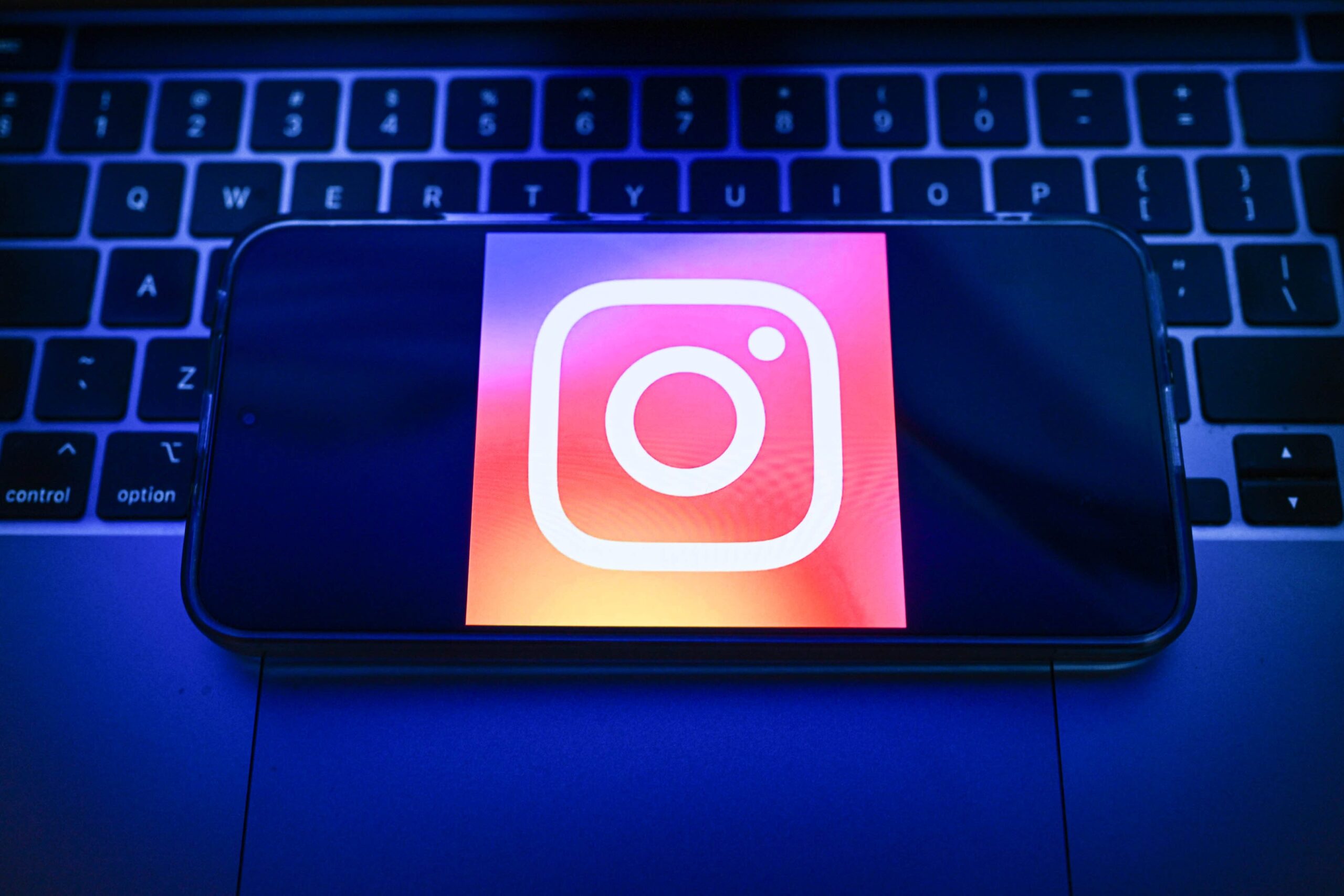 Instagram logo on smartphone