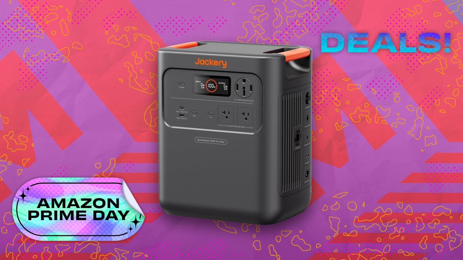 Jackery HomePower 3600 Pro Max Portable Power Station on composite background