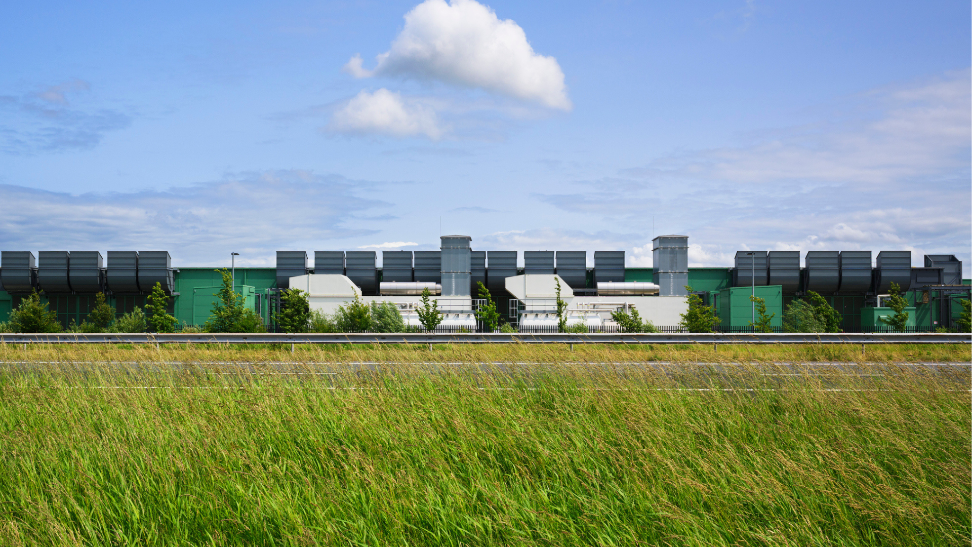 Modern cloud data center in the Netherlands outdoors - stock photo