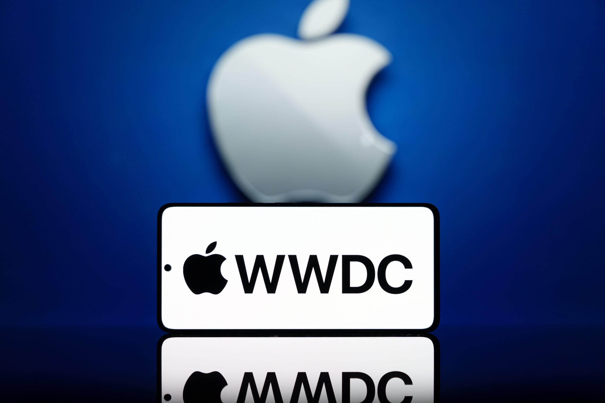WWDC in front of Apple Logo