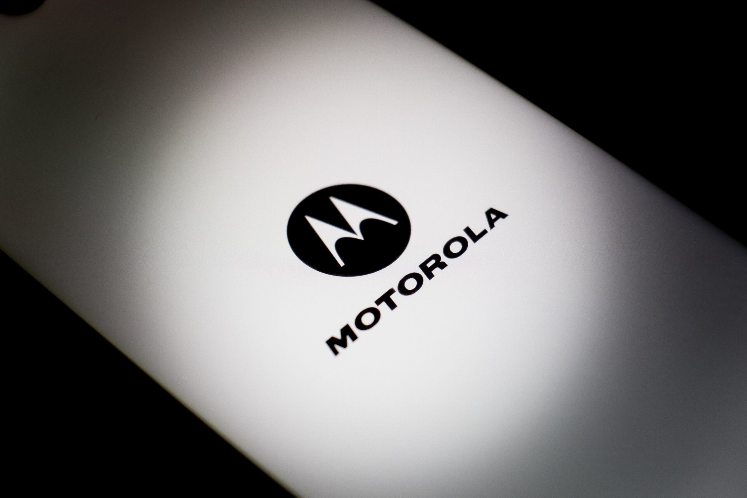 Motorola logo on mobile device
