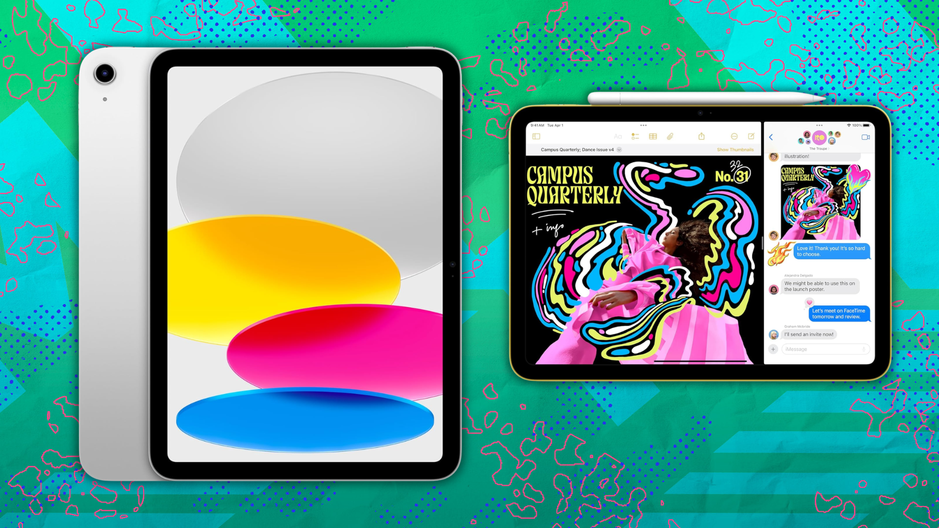 Two different views of an iPad 