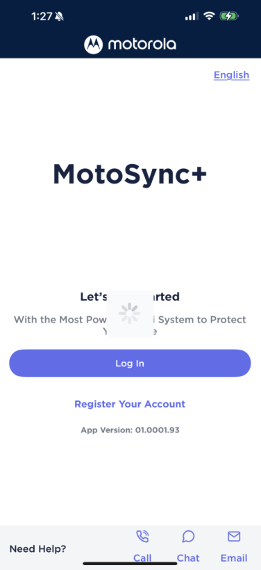 MotoSync+ app error screenshot