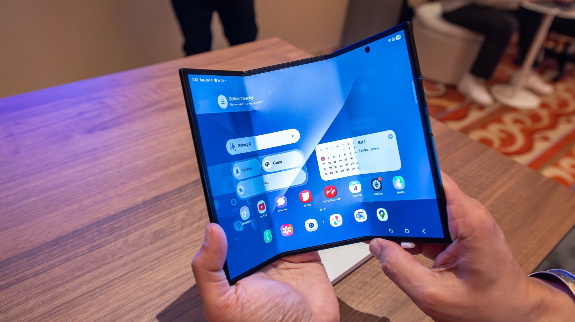 samsung galaxy z trifold held in hand