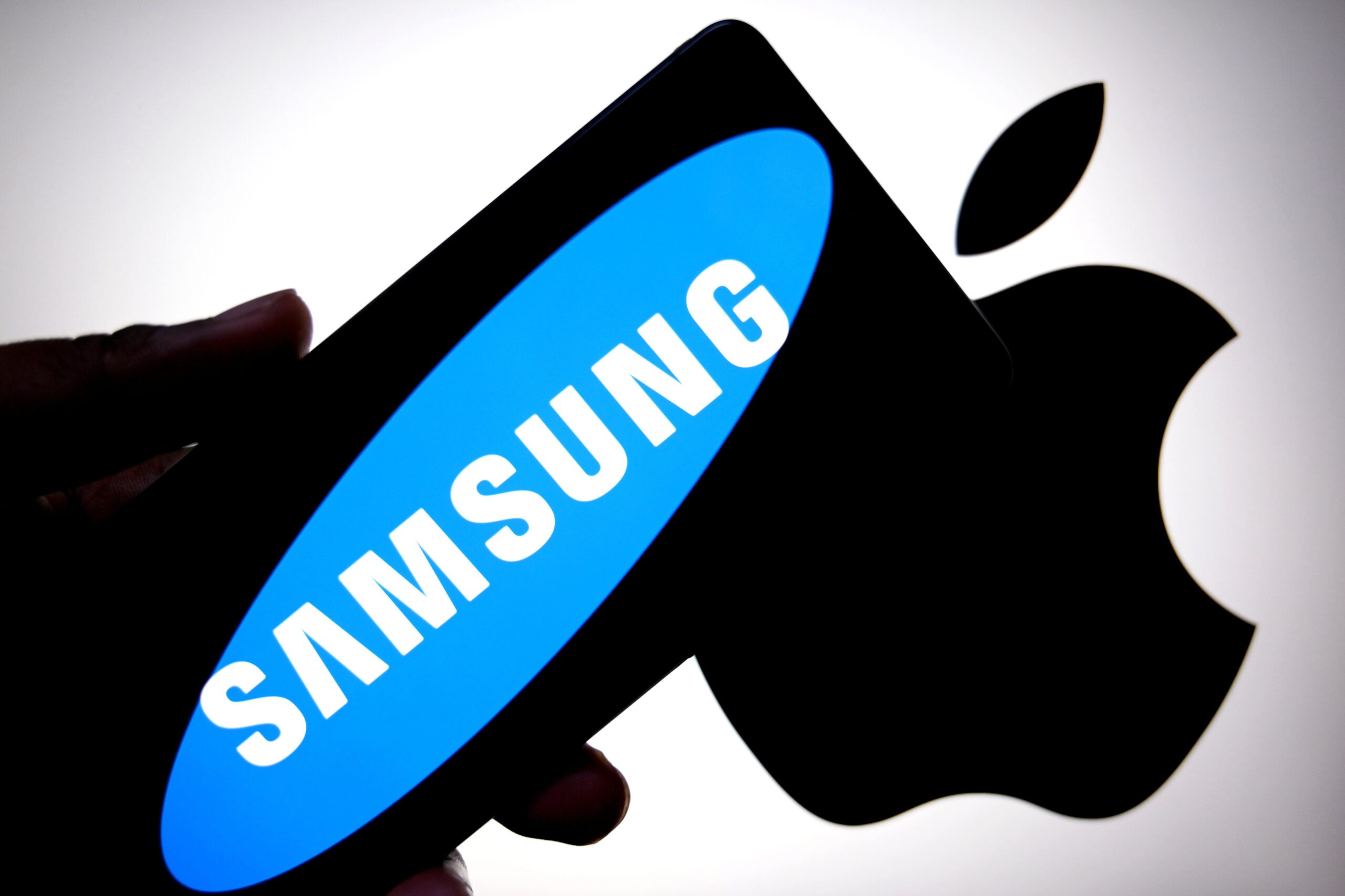 Samsung over Apple logo