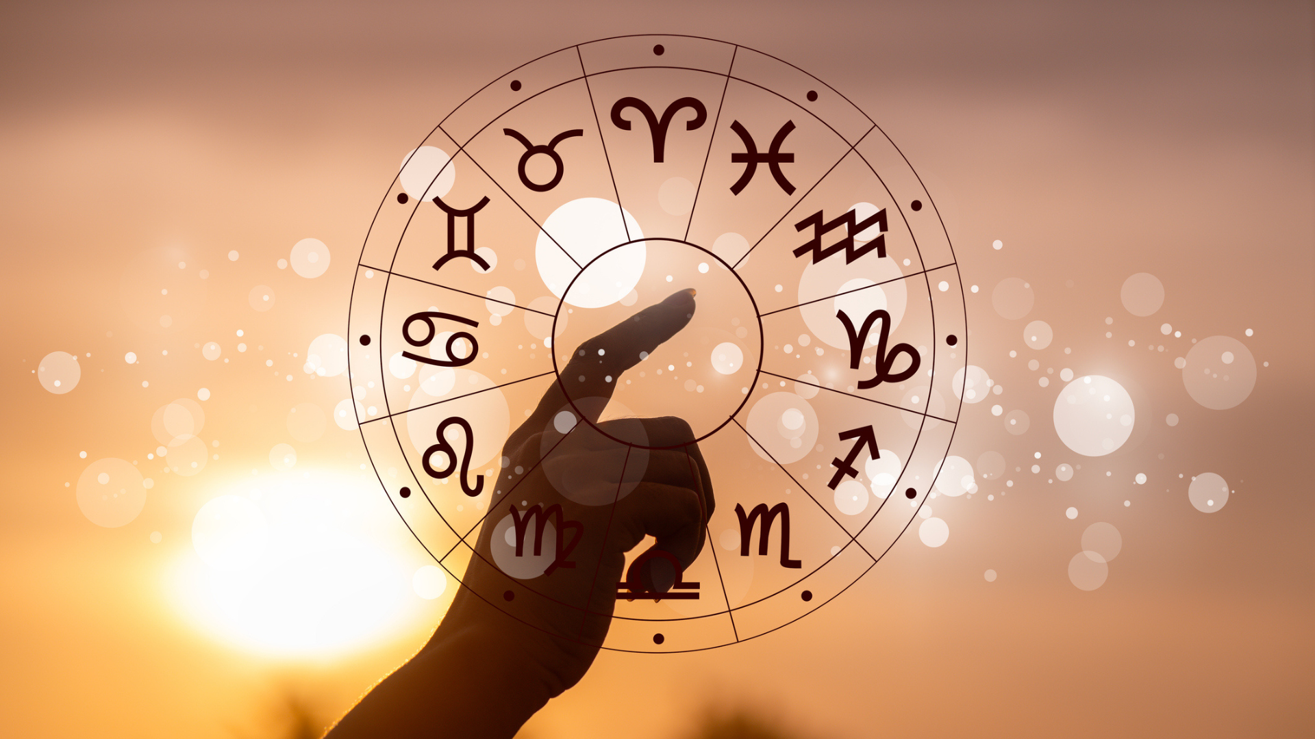 Zodiac signs, astrology and horoscopes concepts. Zodiac signs inside of horoscope circle. Astrology in the sky with many stars and moons astrology and horoscopes concept - stock photo