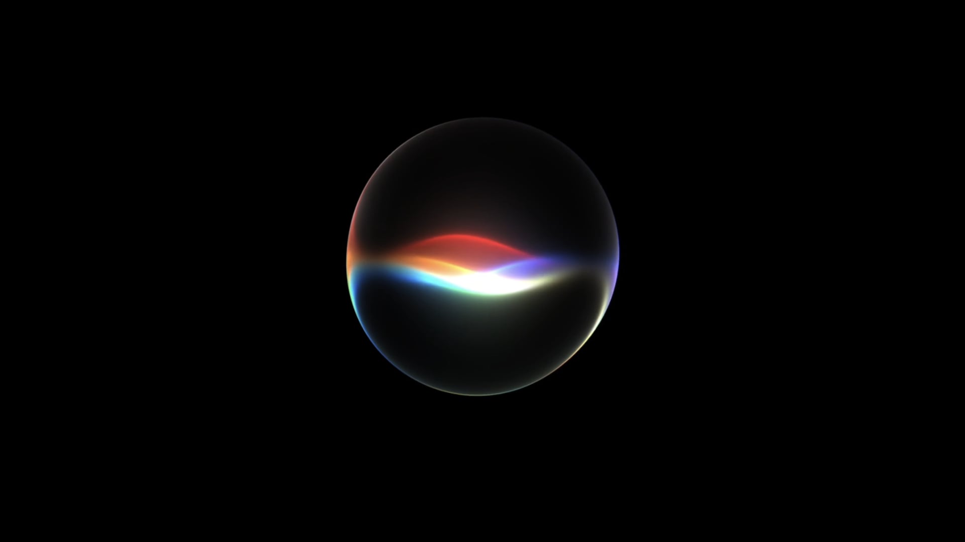 Apple Siri logo on a black background.