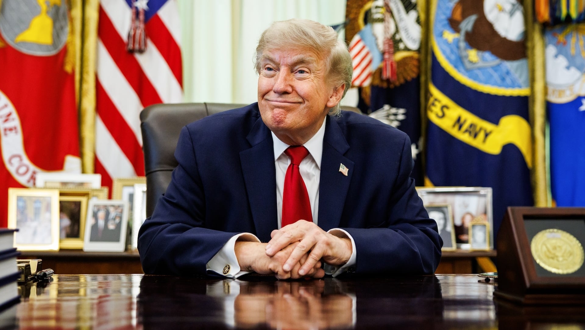 US President Donald Trump during a Presidential memorandum signing in the Oval Office of the White House.