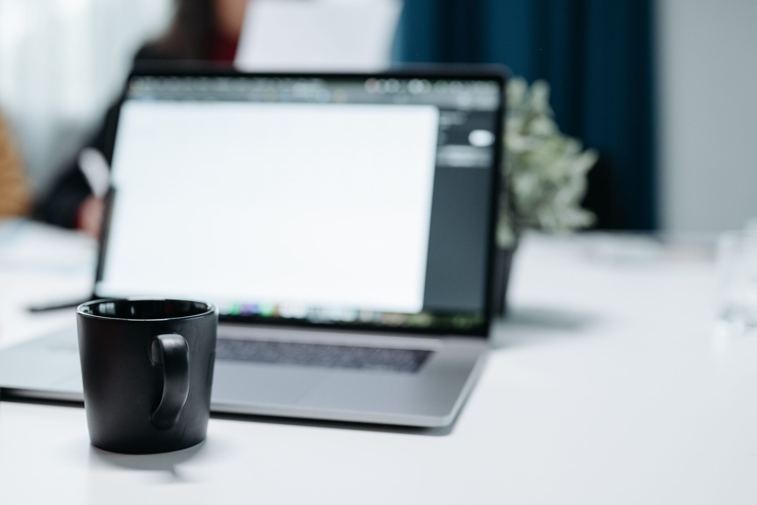 Laptop on desk