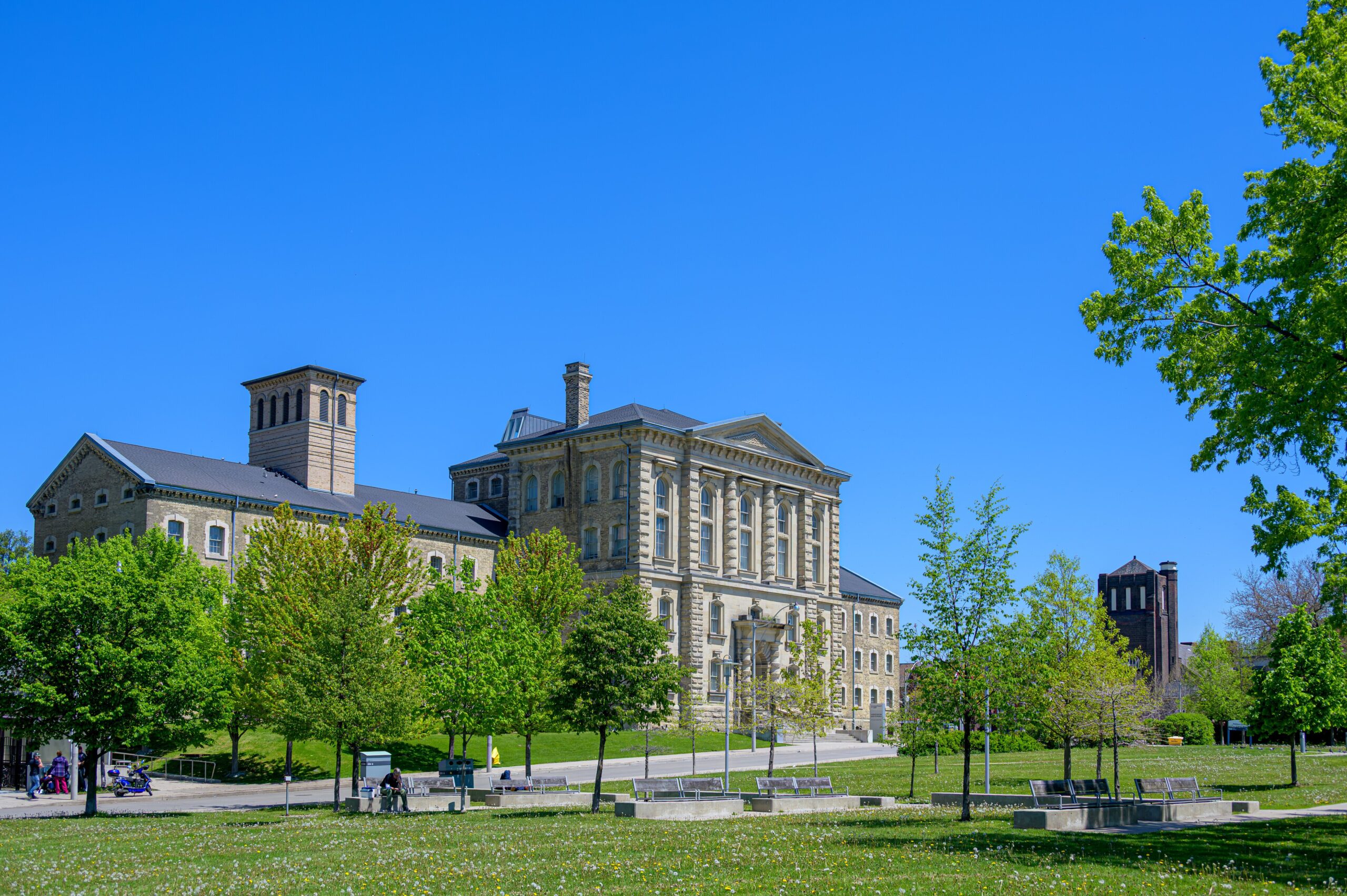 The Don Jail building and the park in front of it.