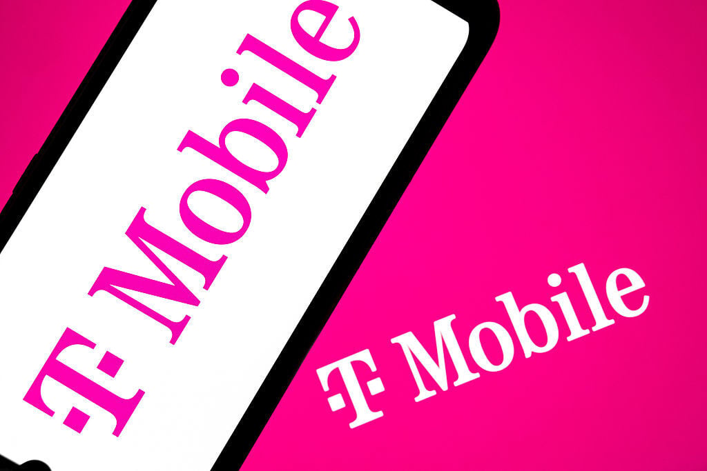 T-Mobile logo on phone screen