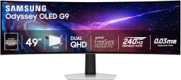 The Samsung 49-inch Odyssey G93SC Series Curved Gaming Monitor on a white background