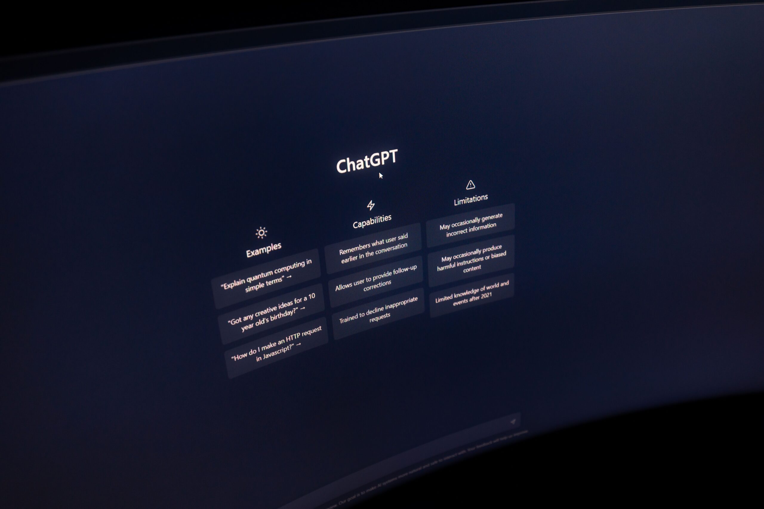 ChatGPT on screen