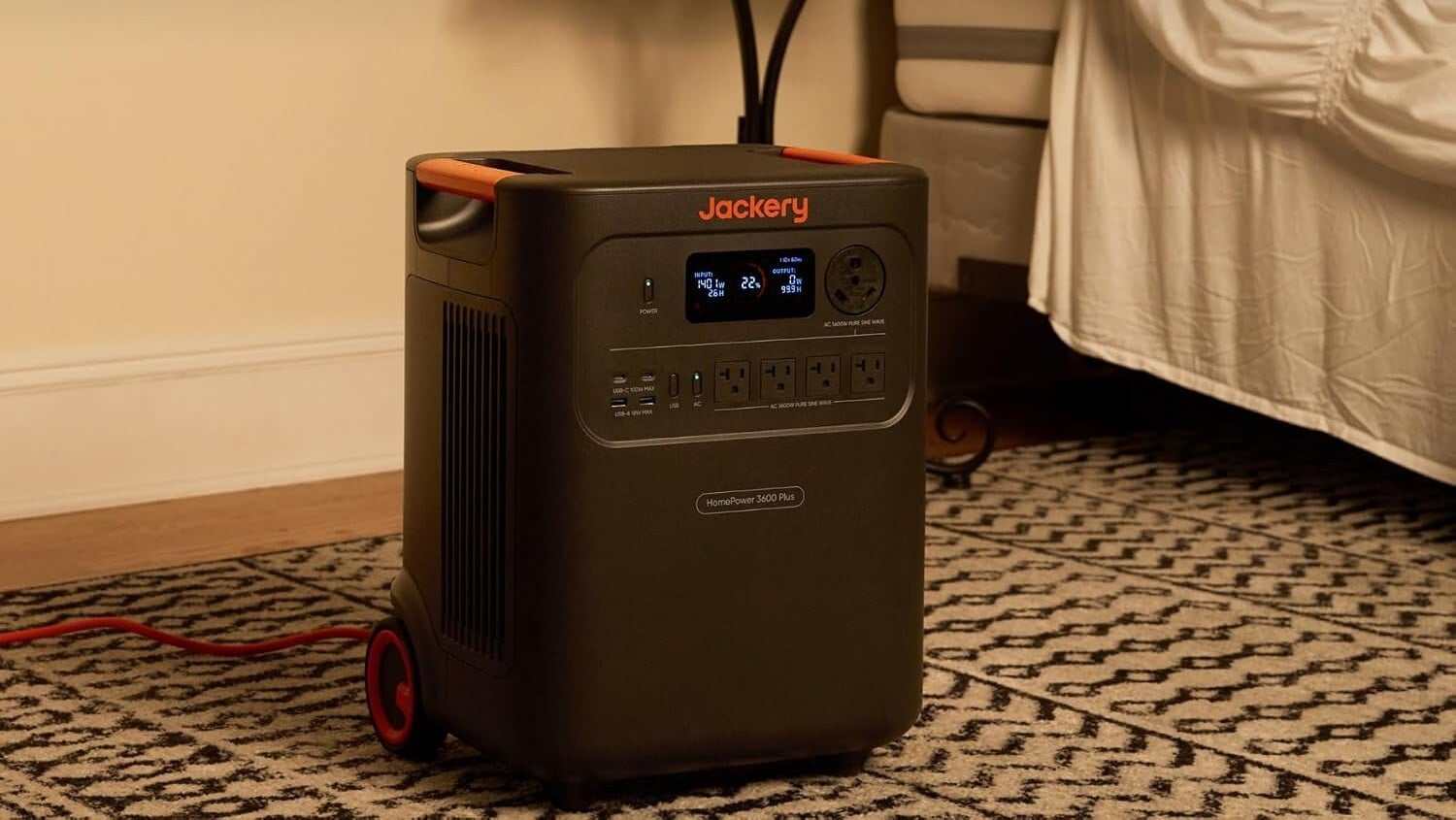 the Jackery HomePower 3600 Plus in a bedroom