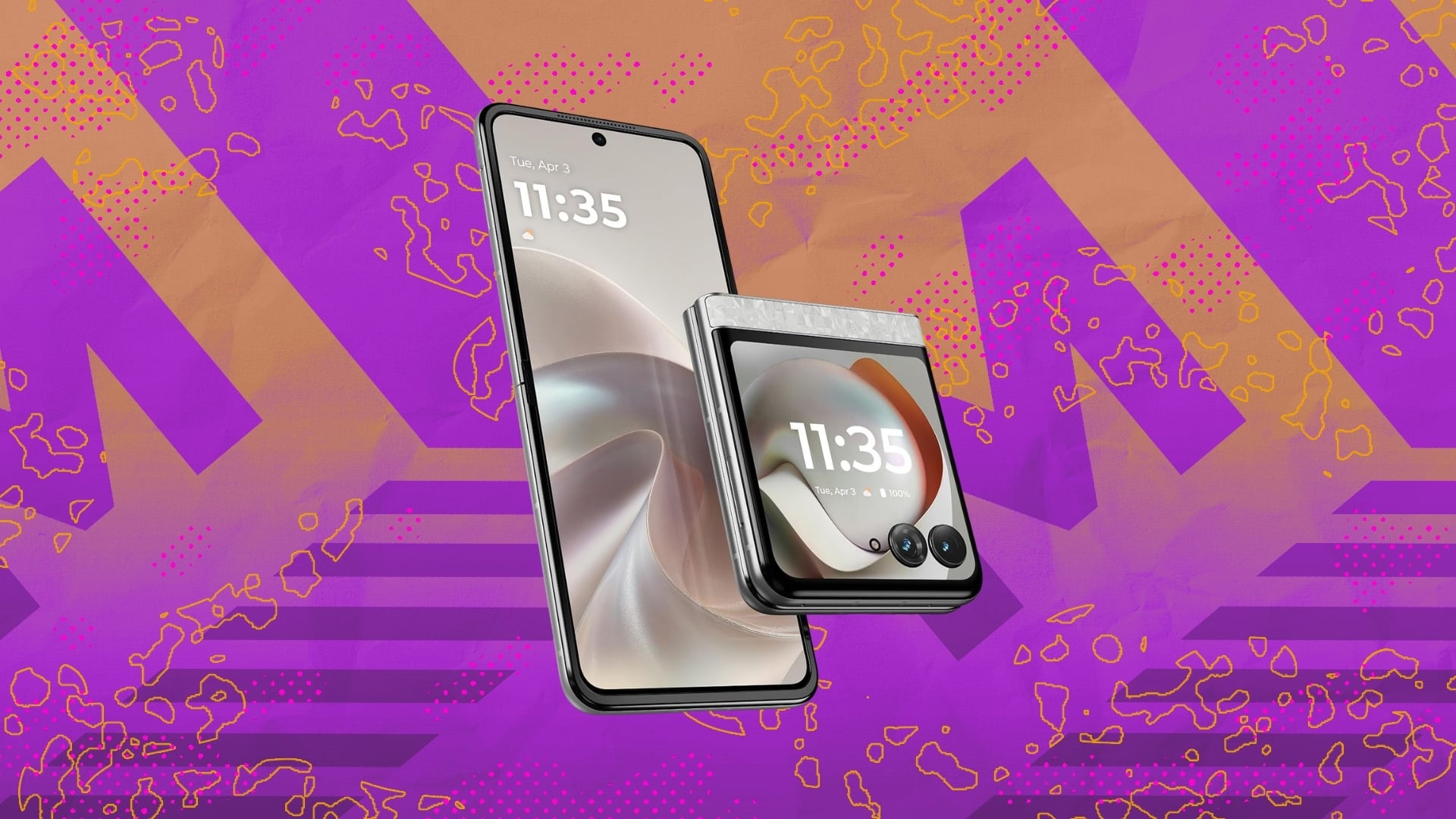 Motorola Razr on composite background