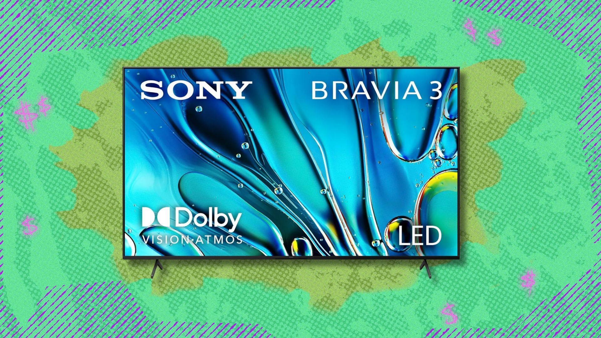 sony 85-inch bravia 3 led 4k tv against a green background