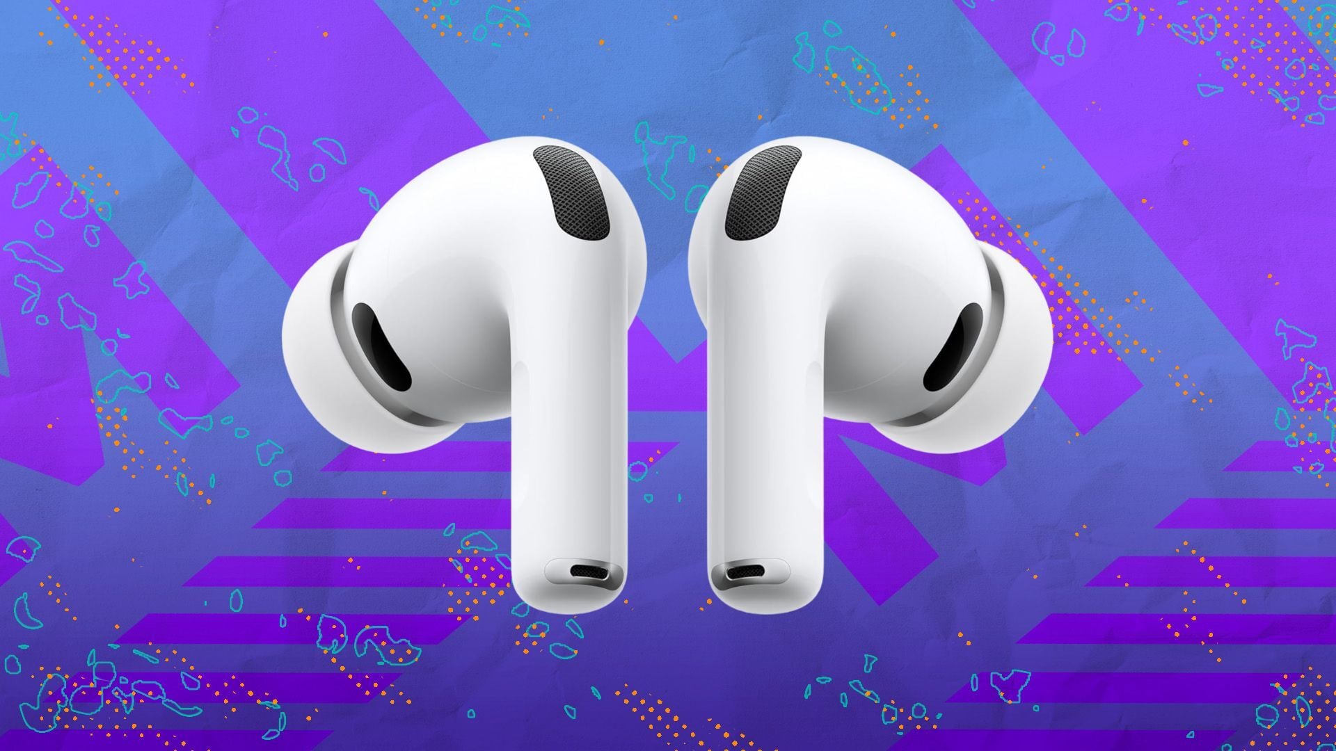 AirPods on composite background