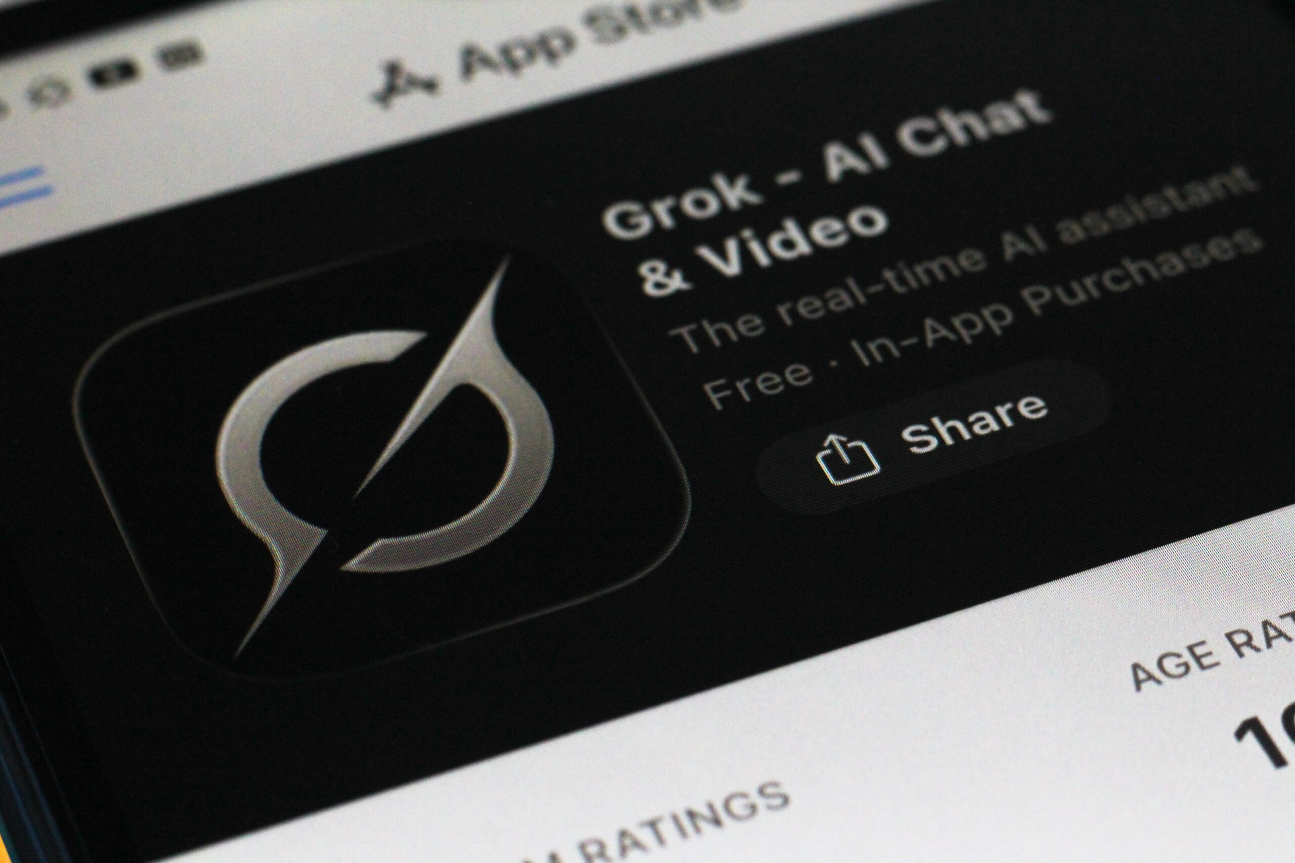 The Grok app listing in the App Store.
