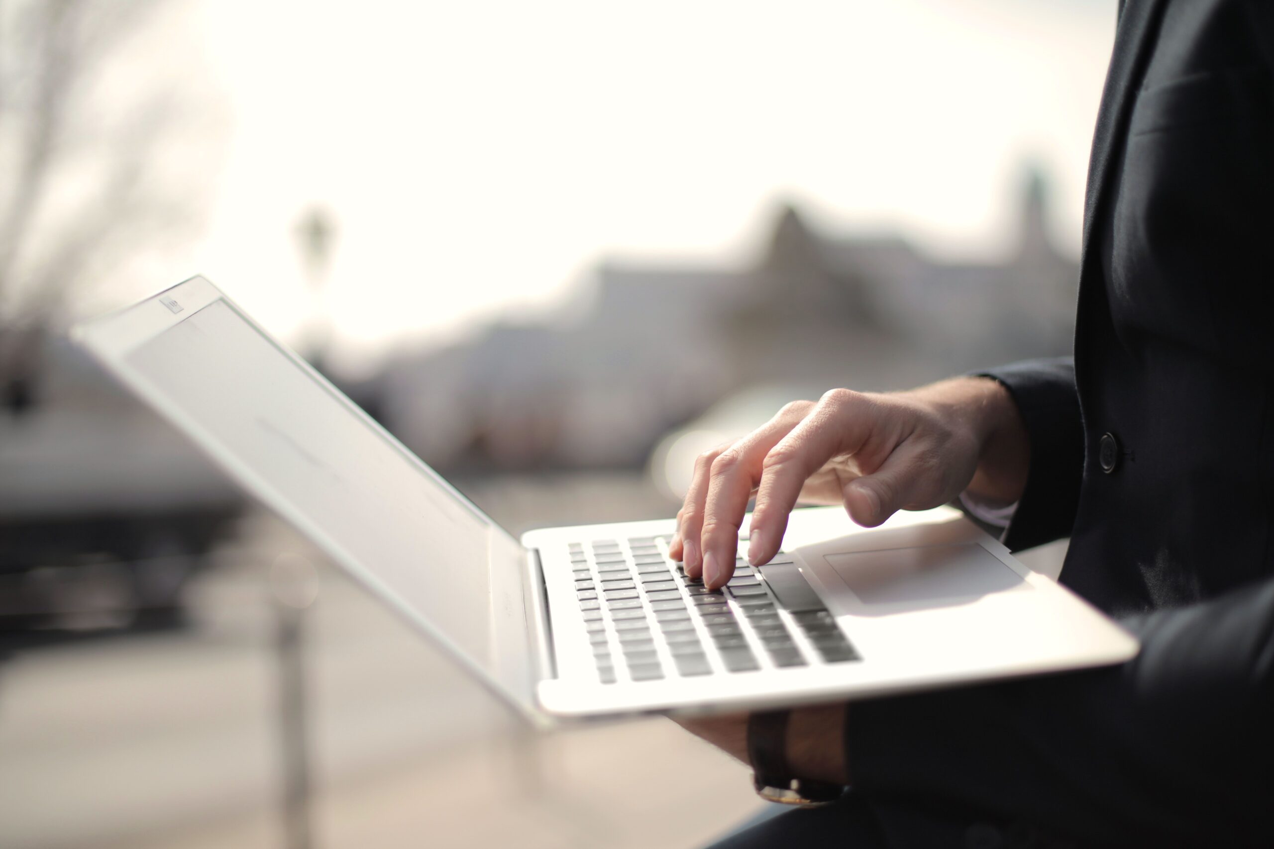 Someone using the laptop