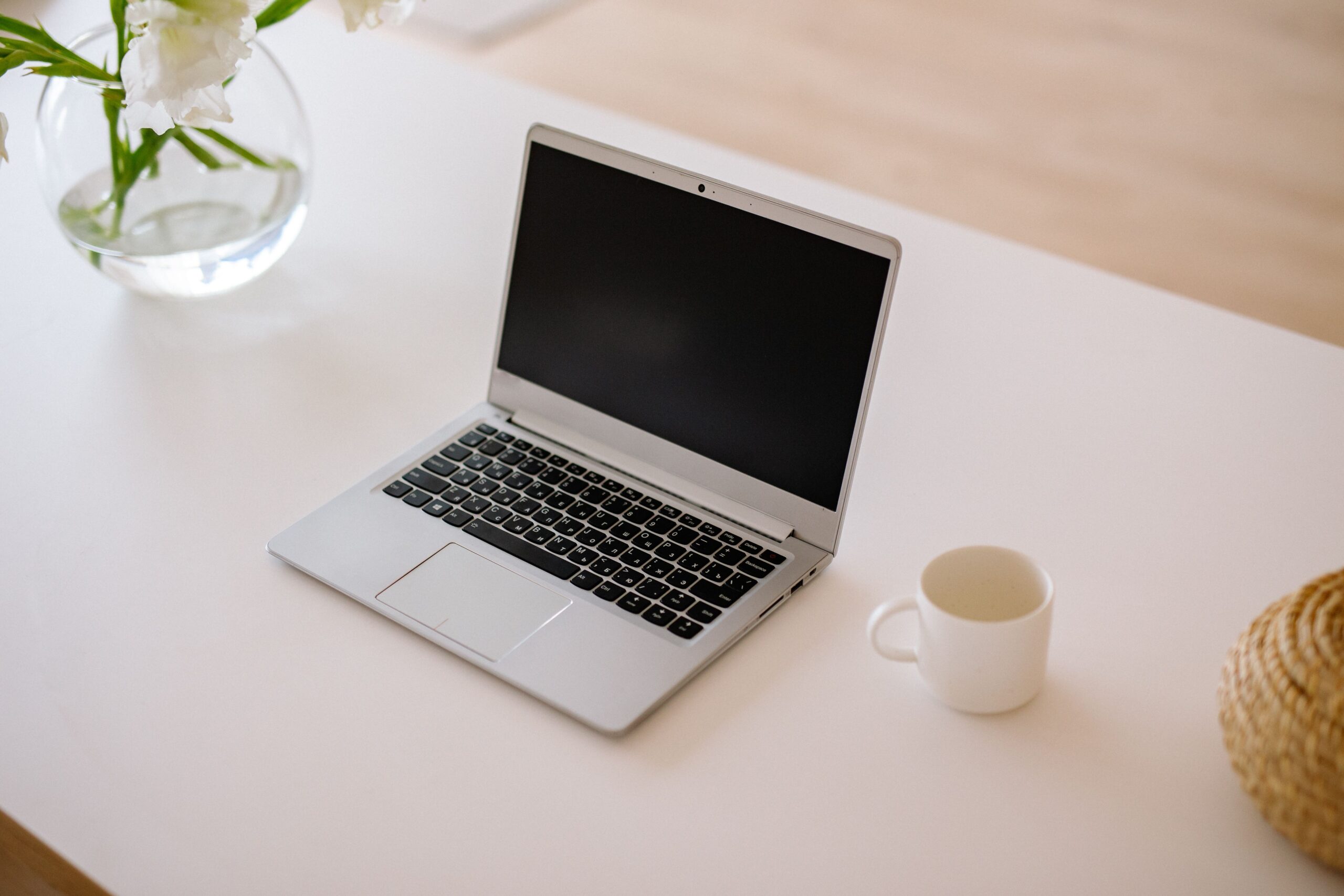 Laptop on desk