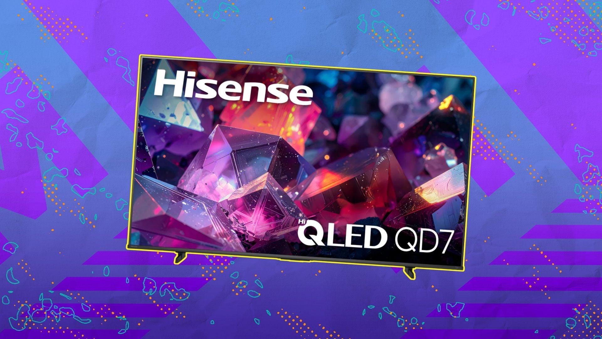 Hisense TV on composite background
