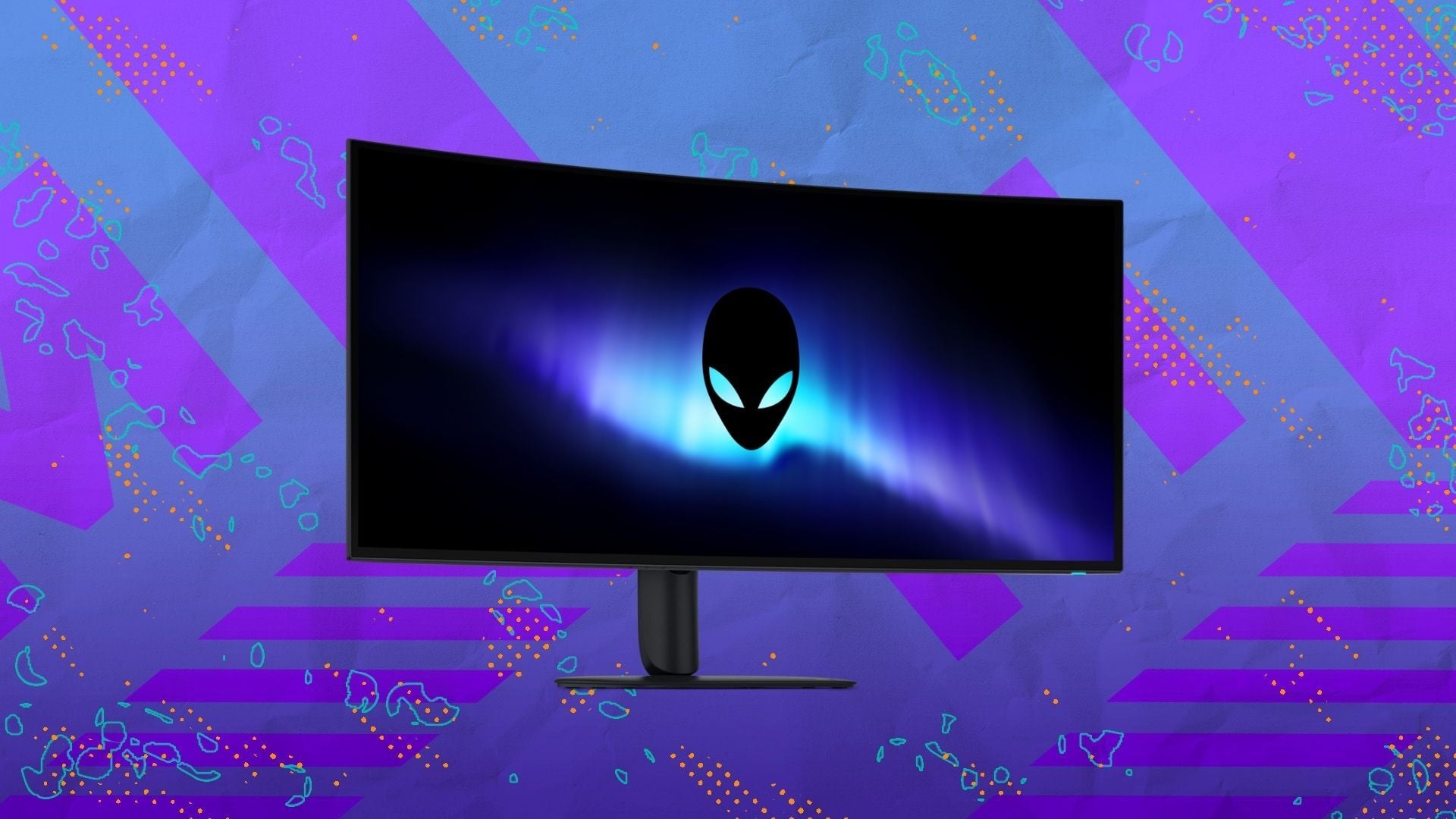 New Alienware monitor on composite background