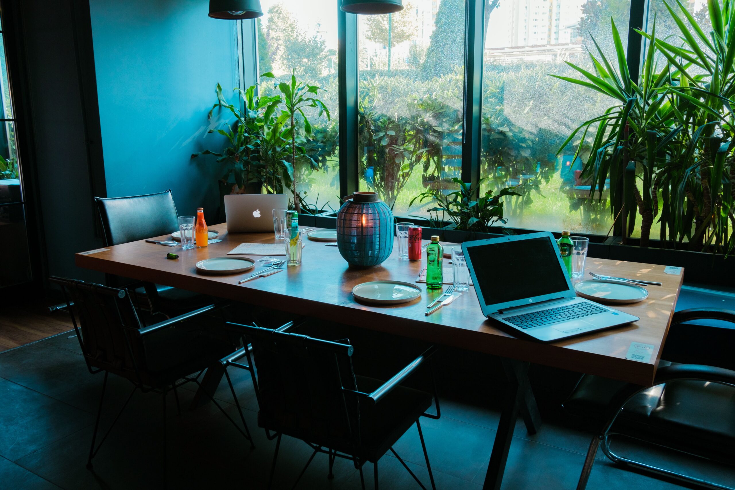 Laptops on table
