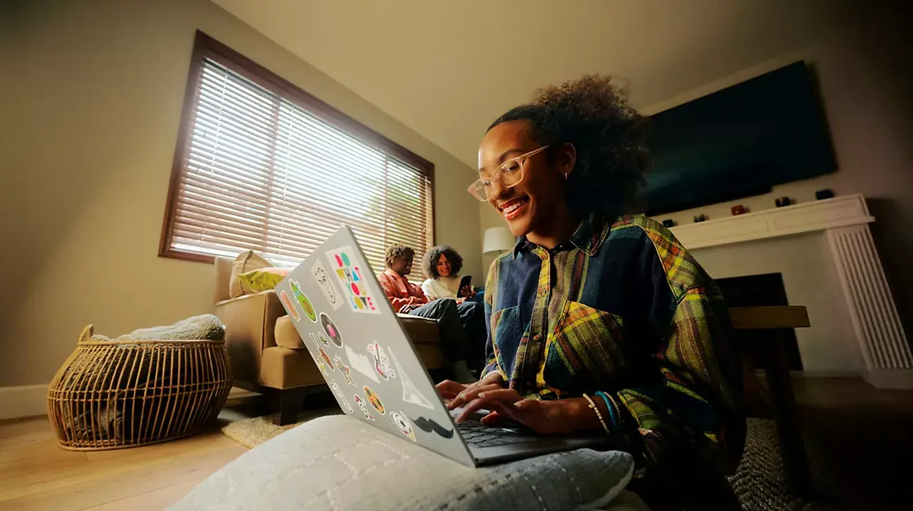 Student using their laptop