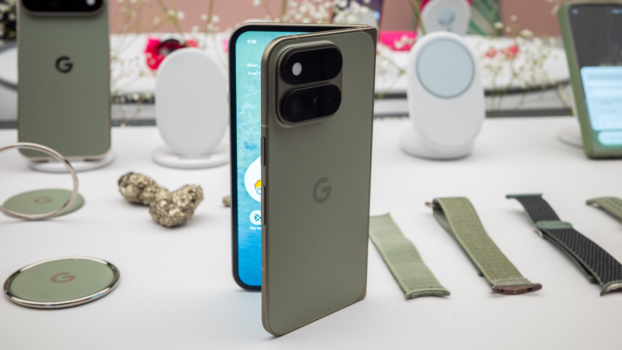 slightly unfolded google pixel 11 pro fold