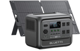 Bluetti Elite 100 V2 portable power station with a 100W solar panel