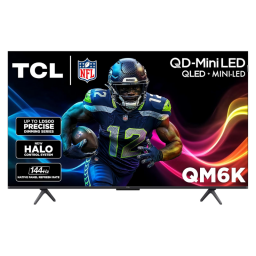 TCL 50-inch QM6K Mini-LED QLED 4K TV on white background