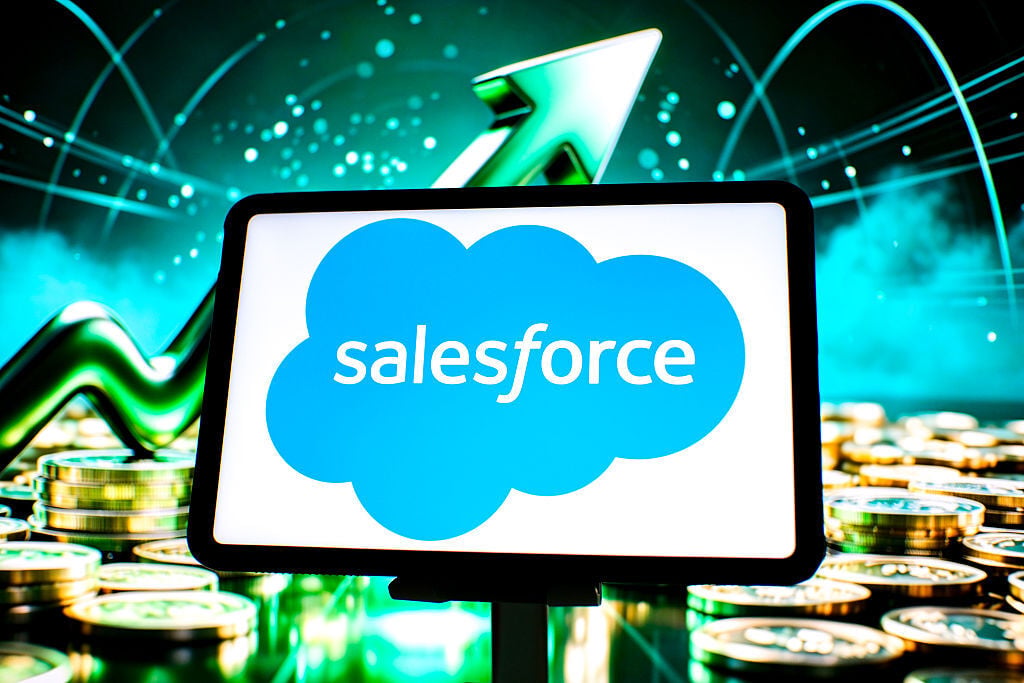 Salesforce logo on tablet screen